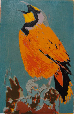 Bokamkirir, 2025, Linolschnitt auf Papier, 17 cm x 26,5 cm
