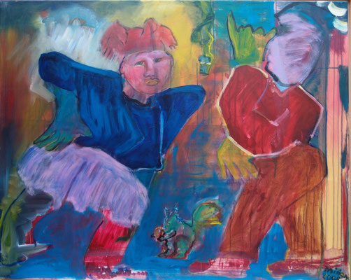 Konflikt, 2008, Acryl auf Baumwolle, 100 cm x 80 cm