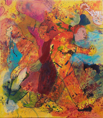 Spuren, 2016, Acryl auf Leinwand, 140 cm x 160 cm