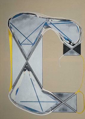 0-EINS-24 / mixed media, paper, canvas / 140 x 100 cm
