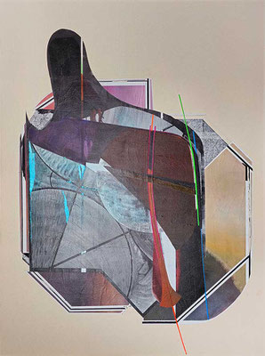 0-EINS-25 / mixed media, paper, canvas / 140 x 105 cm