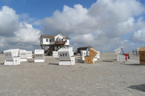 Strandleben im Sommer an der Nordsee auf Eiderstedt