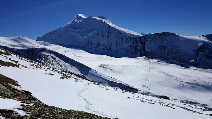 Die Westflanke des Barrhorn, der Brunegggletscher und das Bishorn