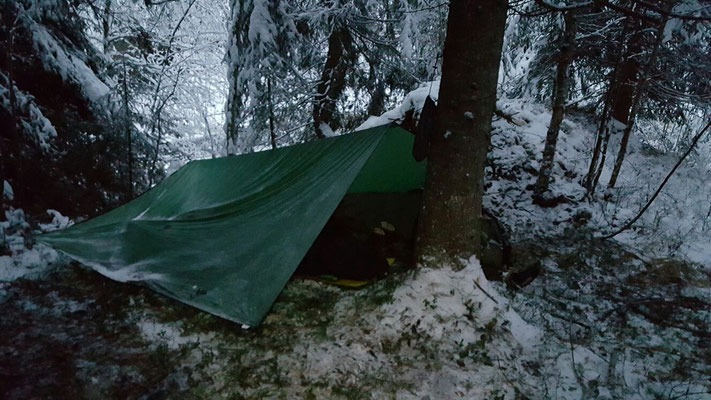 Tarp-Shelter auf unserer Norwegen-Survivaltour