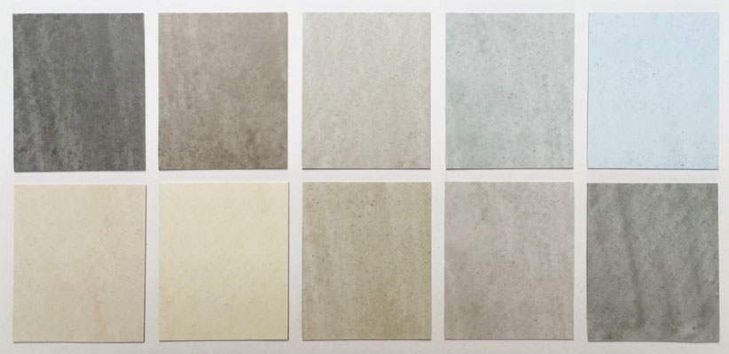 Domingue Architectural Finishes, color palettes for paints and plasters by Eve Ashcraft