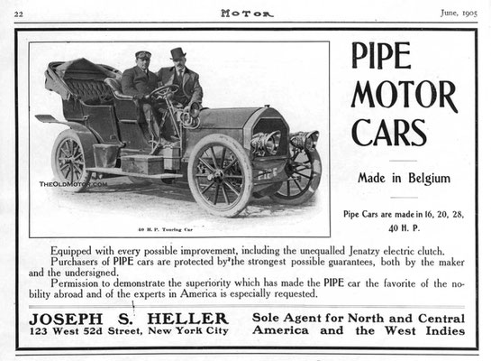 Amerikaanse advertentie voor Pipe uit 1905.