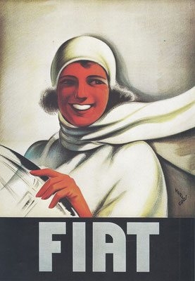 Affiche uit 1928 van Mario Gros voor Fiat.