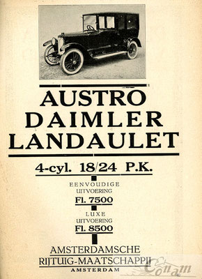 Advertentie van A.R.M. voor Austro Daimler uit 1922.