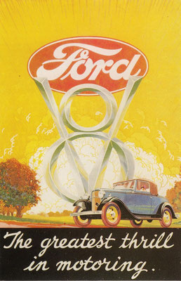 Advertentie voor de Ford V8.