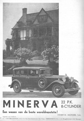 Nederlandse advertentie voor Minerva uit 1932.