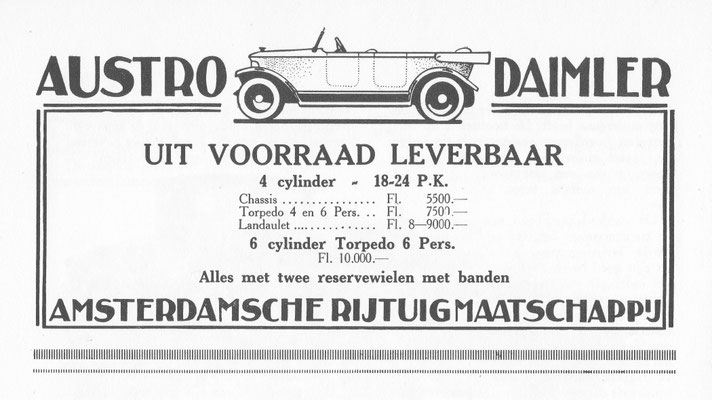 Reklame voor Austro Daimler.