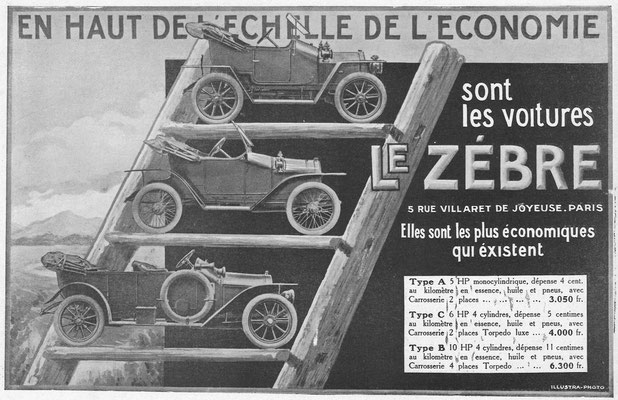 Advertentie van Le Zèbre uit 1913.