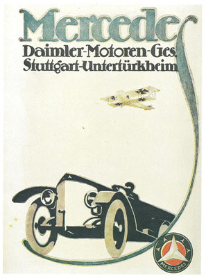 Affiche van Daimler voor Mercedes uit 1918