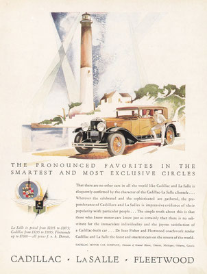 Advertentie van Cadillac uit eind 20er jaren van vorige eeuw.