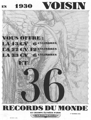Advertentie van Voisin uit 1929.