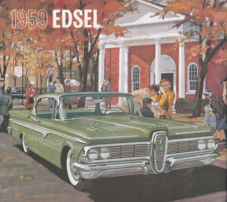 Sfeervolle advertentie voor de Ford Edsel, in de Saturday Evening Post van november 1958.