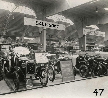 Salmson in de stand van De Handelsgeest uit Amsterdam op de RAI in 1924.