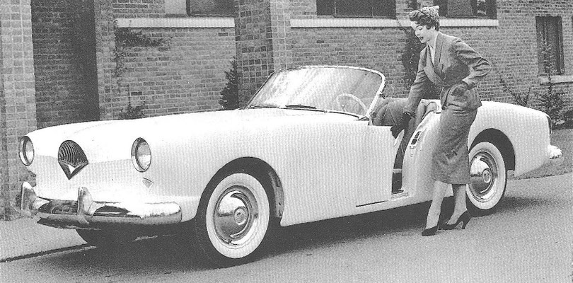Kaiser Darrin cabriolet uit 1953.