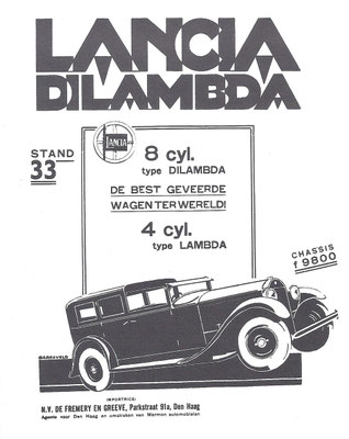 Nederlandse advertentie voor Lancia uit 1930.
