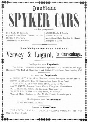 Advertentie uit De Auto van januari 1906.