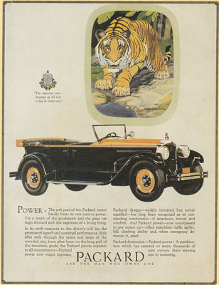 Advertentie Packard uit The Saturday Evening Post, 1927.