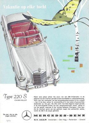 Nederlandse advertentie voor Mercedes-Benz uit 1959.