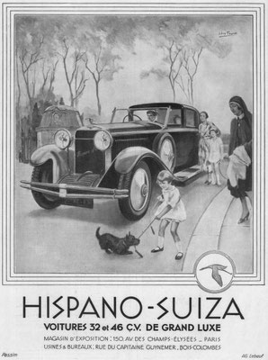 Franse advertentie van Hispano-Suiza uit 1931.