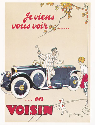 Affische voor Voisin uit 1922, ontworpen door Joe Bridge.