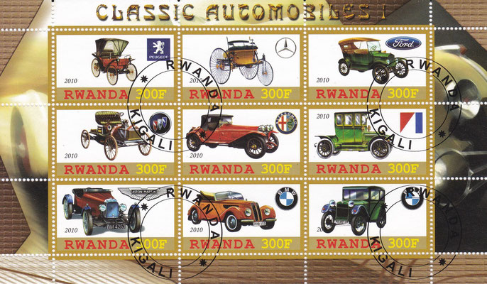 Postzegels Rwanda uit 2010.