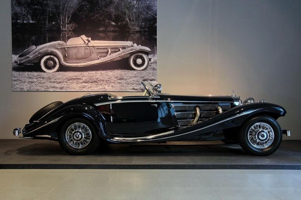 Mercedes-Benz 500 K Special Roadster uit 1936. (Louwman Museum in Den Haag)