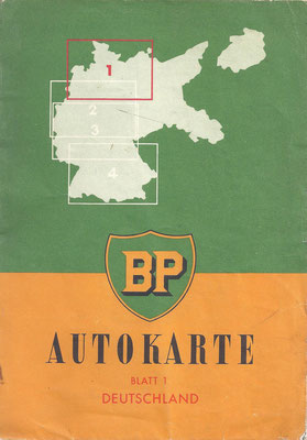 Autokarte BP, Deutchland Blatt 1 (Dit BP logo werd gebruikt van 1947 tot 1958).