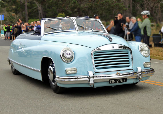 Isotta Fraschini Tipo 8C Monterosa Boneschi Cabriolet uit 1948. op Pebble Beach in 2017. Foto John Wiley, Seattle, United States.