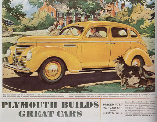 Advertentie Plymouth uit 1939.