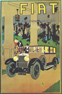 Affiche uit 1922 van Ray Mount voor Fiat.
