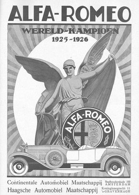 Nederlandse advertentie Alfa Romeo uit 1926.