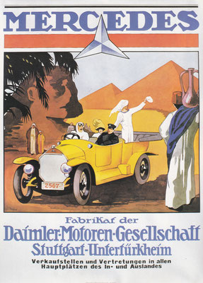 Reclame van Mercedes kort na de 1e Wereldoorlog.