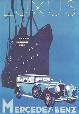 Affiche van Mercedes-Benz uit 1928 voor de Nurburg.