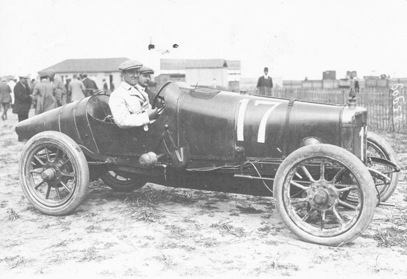 Rista met Sunbeam, winnaar van La Coupe des Petites Voitures de Dieppe in 1912.