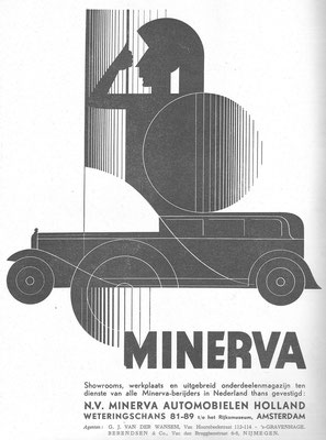 Nederlandse advertentie voor Minerva uit 1932.