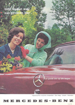 Nederlandse advertentie voor Mercedes-Benz uit 1963.