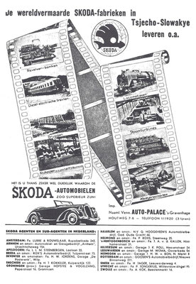 Nederlandse advertentie voor Skoda uit 1935.