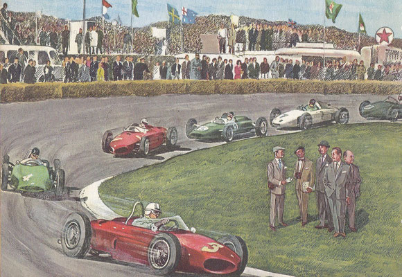 De Grote Prijs (Grand Prix) van Nederland in 1961. Na dit jaar werd de cilinderinhoud beperkt tot 1500 cc. Vanaf 1949 werden internationale wedstrijden gereden op het circuit van Zandvoort.