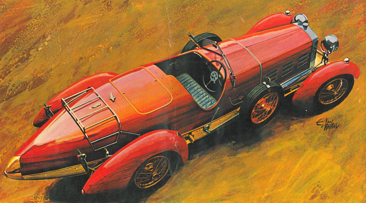 Hispano Suiza Boulogne 45. Kunstwerk van E. Kuhn.