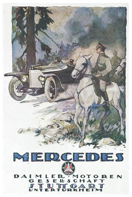 Affiche van Daimler voor Mercedes uit 1917.