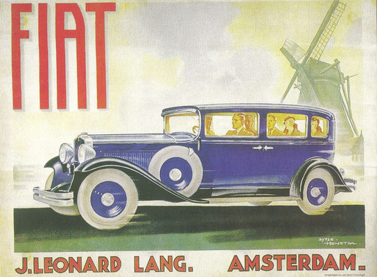 Fiat advertentie van de Friese illustrator Sytze Hemstra.