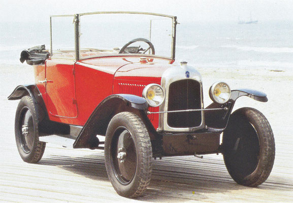 Citroën C2 5 HP cabriolet uit 1923.