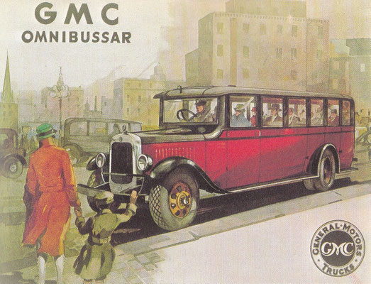 Zweedse catalogus uit 1930 van GMC personenbussen, deze waren uitgerust met Chevrolet of Buick motoren.