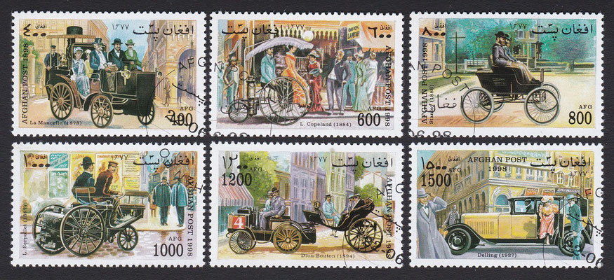 Postzegels Afganistan uit 1998.