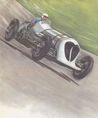 John R. Cobb vestigde in 1935 het absolute Brooklands-record op 230 kilometer per uur met een speciaal gebouwde Napier-Railton.