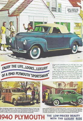 Advertentie Plymouth uit 1940.